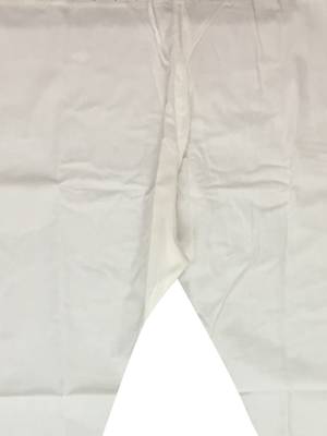 White Mens Jacquard Silk Kurta Pyjama 5