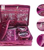atorakushon   Satin purple Multipurpose Make Up Pouch Jewellery Cosmetic Organizer Necklace Pouches Traveling Kit