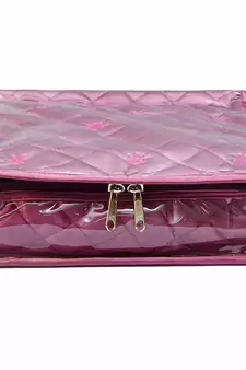 atorakushon   Satin purple Multipurpose Make Up Pouch Jewellery Cosmetic Organizer Necklace Pouches Traveling Kit