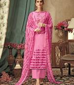 Pink printed rayon salwar