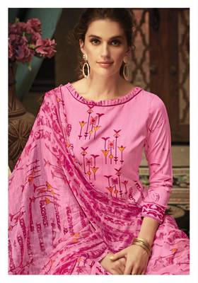 Pink printed rayon salwar 2