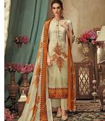 Beige printed rayon salwar