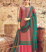 Pink printed cotton silk salwar