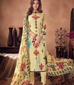 Beige printed cambric salwar