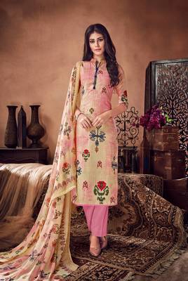 Pink printed cambric salwar 1