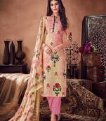 Pink printed cambric salwar
