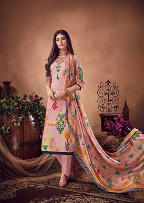 Pink printed cambric salwar 1