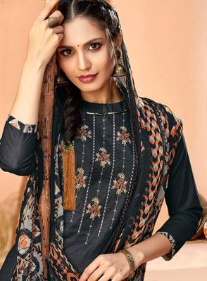 Black printed cambric salwar 2