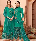 Green printed cambric salwar