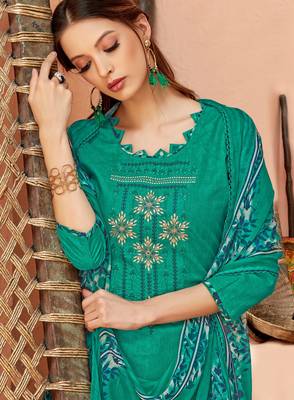 Green printed cambric salwar 2