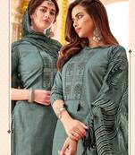Grey printed cotton silk salwar