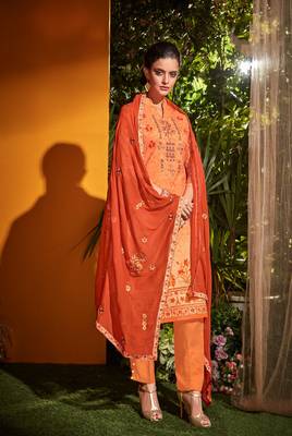 Peach embroidered cambric salwar 1