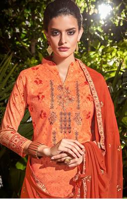Peach embroidered cambric salwar 2