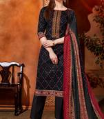 Blue printed cotton silk salwar