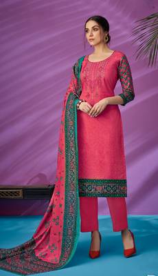 Pink printed cambric salwar 1