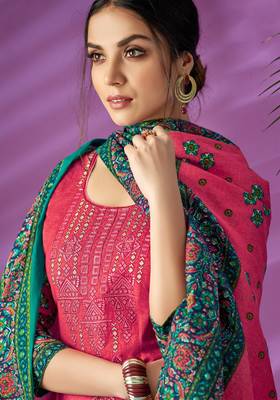Pink printed cambric salwar 2