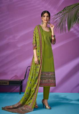 Green printed cambric salwar 1