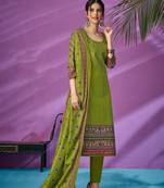 Green printed cambric salwar