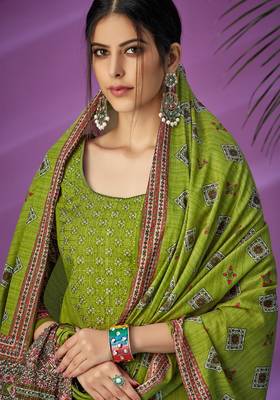 Green printed cambric salwar 2