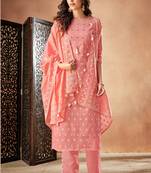 Pink printed cambric salwar