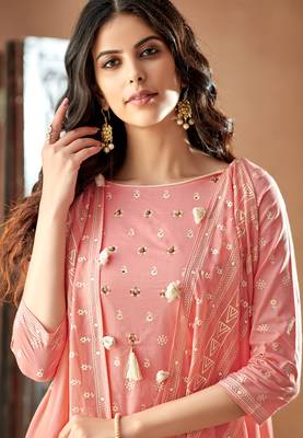 Pink printed cambric salwar 2