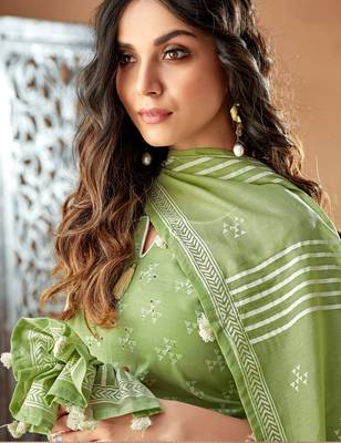 Green printed cambric salwar 2