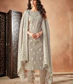 Grey printed cambric salwar
