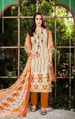 White printed cambric salwar 1
