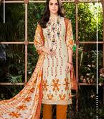 White printed cambric salwar