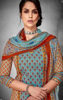 Grey printed cambric salwar 2