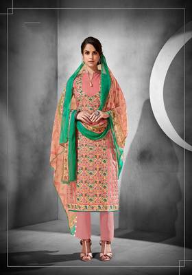 Pink printed cambric salwar 1