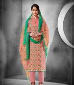 Pink printed cambric salwar