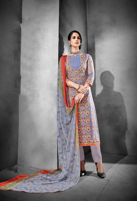 Blue printed cambric salwar 1