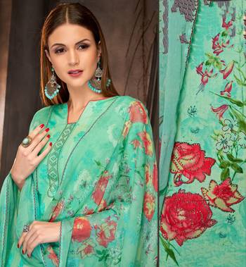 Blue printed cotton silk salwar 2