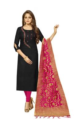 Black Embroidered Cotton Salwar 1