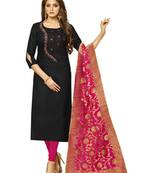Black Embroidered Cotton Salwar