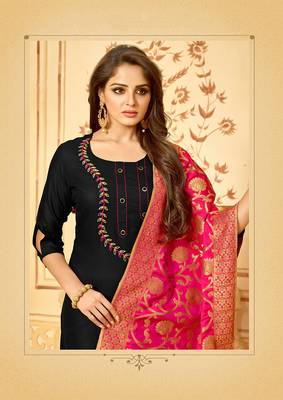 Black Embroidered Cotton Salwar 2