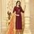 Maroon Embroidered Cotton Salwar