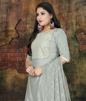Grey Embroidered Cotton Salwar 2