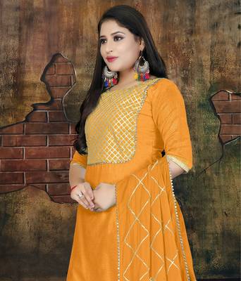 Orange Embroidered Cotton Salwar 2