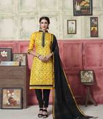 Yellow Embroidered Banarasi Silk Salwar