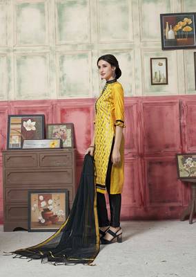 Yellow Embroidered Banarasi Silk Salwar 3