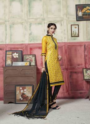 Yellow Embroidered Banarasi Silk Salwar 4