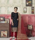 Black Embroidered Banarasi Silk Salwar