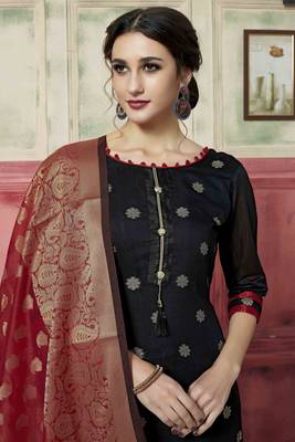Black Embroidered Banarasi Silk Salwar 2