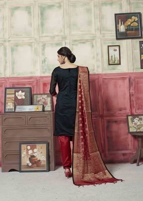 Black Embroidered Banarasi Silk Salwar 3