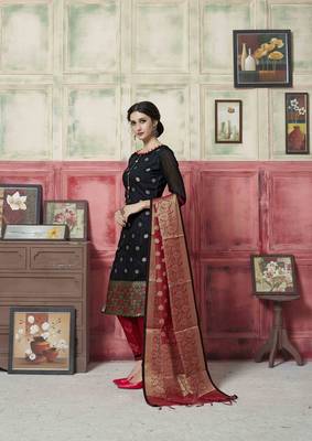 Black Embroidered Banarasi Silk Salwar 4