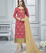 Light-Pink Woven Banarasi Silk Salwar