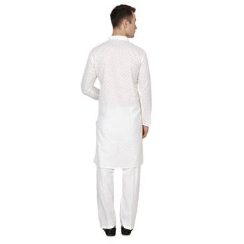 White Plain Cotton Men Pyjamas 4