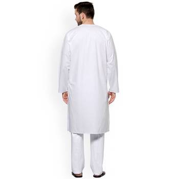 White Plain Cotton Men Pyjamas 3